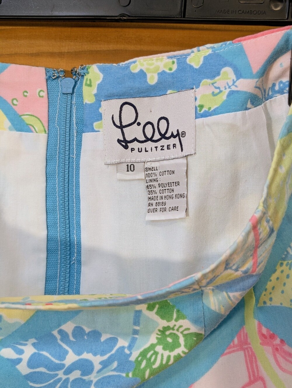 VTG Lilly Pulitzer Mini Skirt A-Line Floral Blue Yellow Cotton Sz 10 Y2K Resort - Picture 12 of 12